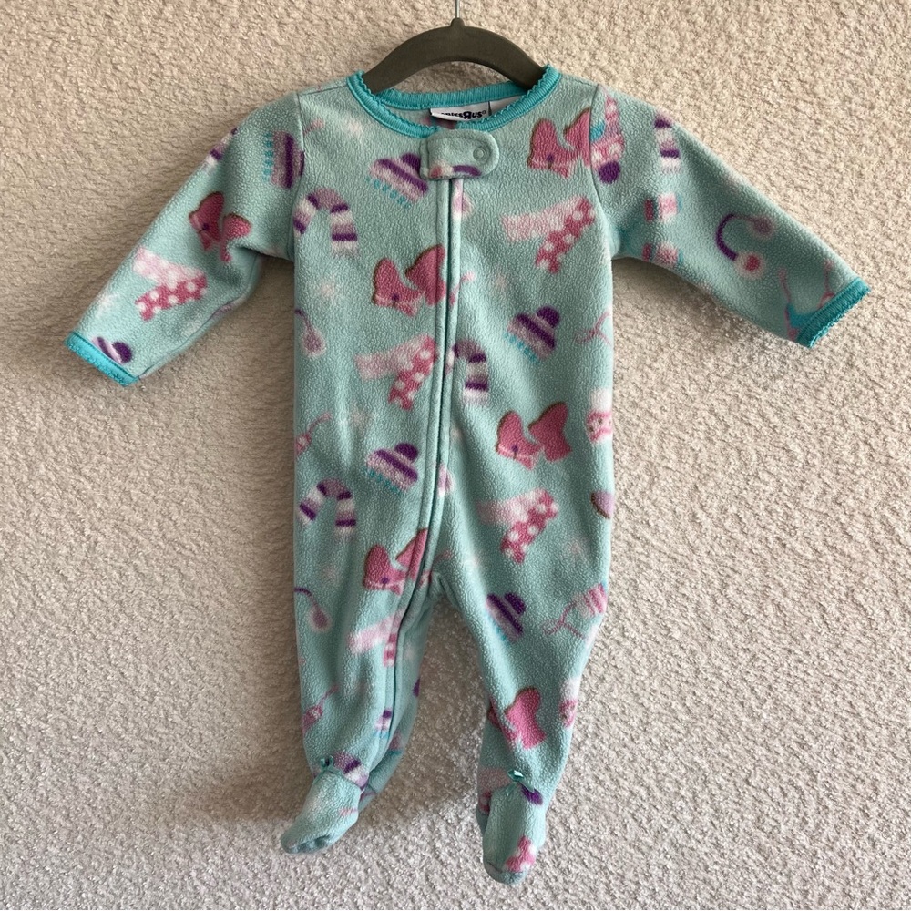Babies R Us Vintage Baby Infant Fleece Winter‎ Pajamas Size 3 Months